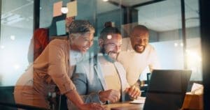 Collaboration, success and a business team