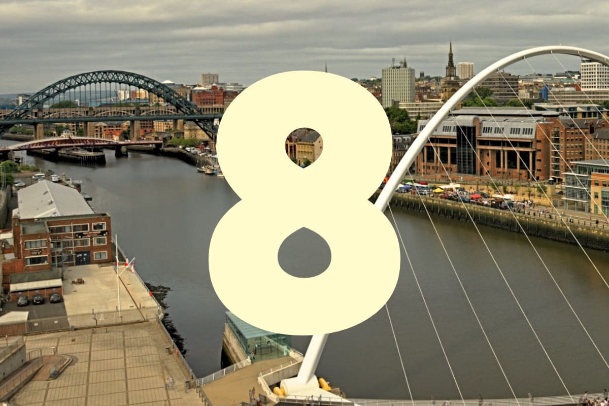 North east of england with number 8